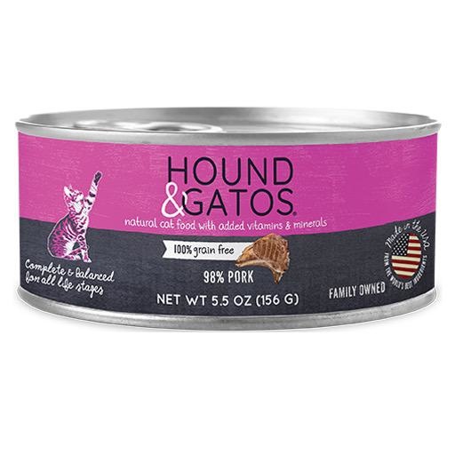 Hound & Gatos Hound & Gatos Cat Can 98% Pork 5.5oz