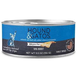 Hound & Gatos Hound & Gatos Cat Can 98% Rabbit 5.5oz