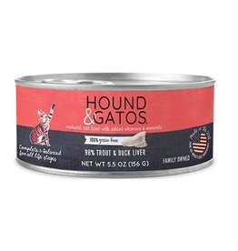 Hound & Gatos Hound & Gatos Cat Can 98% Trout & Duck Liver 5.5oz