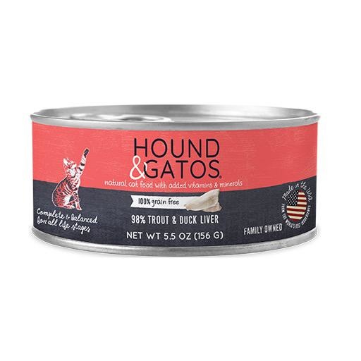 Hound & Gatos Hound & Gatos Cat Can 98% Trout & Duck Liver 5.5oz