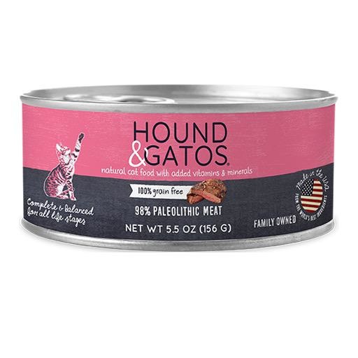 Hound & Gatos Hound & Gatos Cat Can 98% Paleolithic Meat 5.5oz