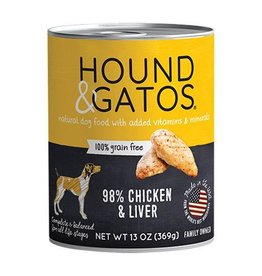 Hound & Gatos Hound & Gatos Dog Can 98% Chicken & Liver 13oz