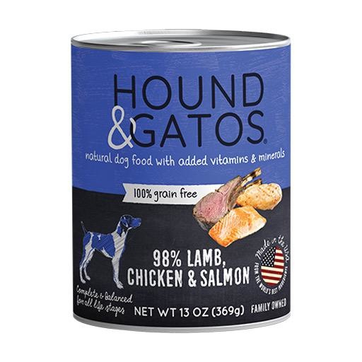 Hound & Gatos Hound & Gatos Dog Can Lamb, Chicken & Salmon 13oz