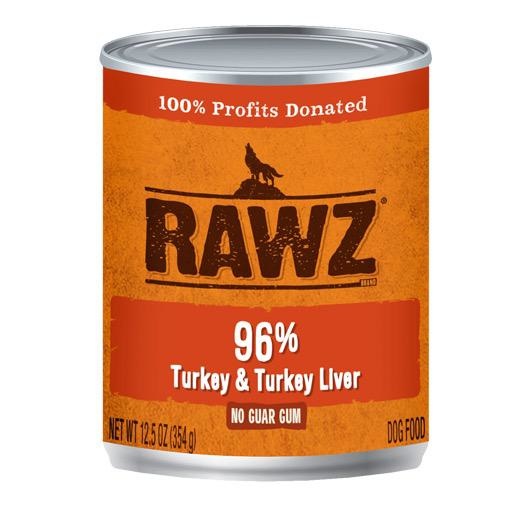 Rawz Dog Can 96% Turkey & Turkey Liver 12oz