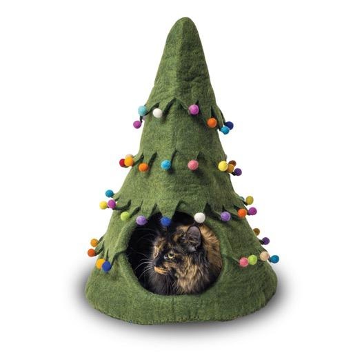 Dharma Dog Karma Cat Dharma Dog Karma Cat Wool Felt Christmas Tree Cave Green