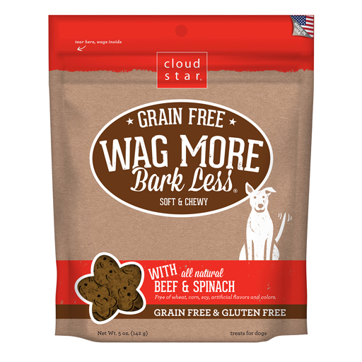Cloud Star Wag More Bark Less Soft & Chewy Treats Beef & Spinach 5oz