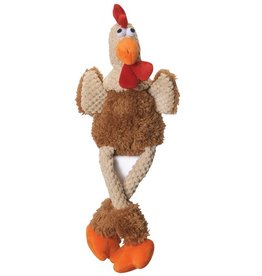 Go Dog Go Dog Chew Guard Checkered Skinny Brown Rooster Large