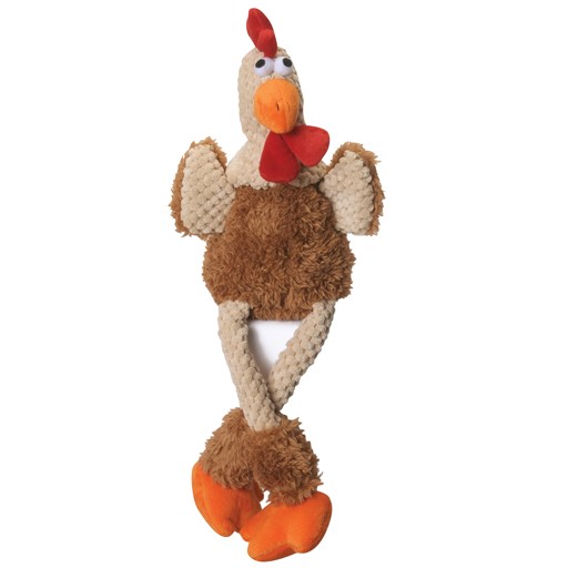 Go Dog Go Dog Chew Guard Checkered Skinny Brown Rooster Large