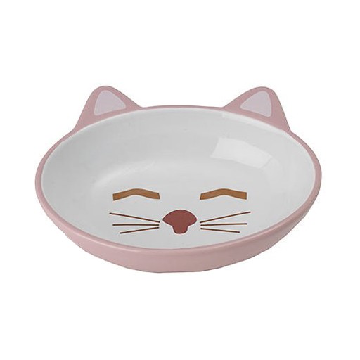 Petrageous Petrageous Sleepy Kitty Bowl 5.5” Oval Pink