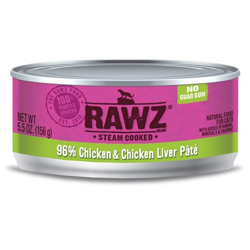 Rawz Cat Can 96% Chicken & Chicken Liver 5.5oz