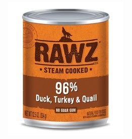 Rawz Dog Can 96% Duck, Turkey & Quail 12oz
