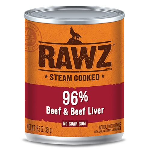 Rawz Dog Can 96% Beef & Beef Liver 12oz