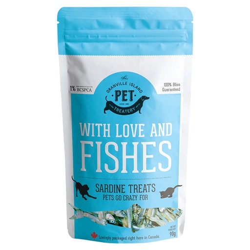 Granville Island Pet Treatery Pet Treatery With Love and Fishes Sardine Treats for Dogs & Cats 90g