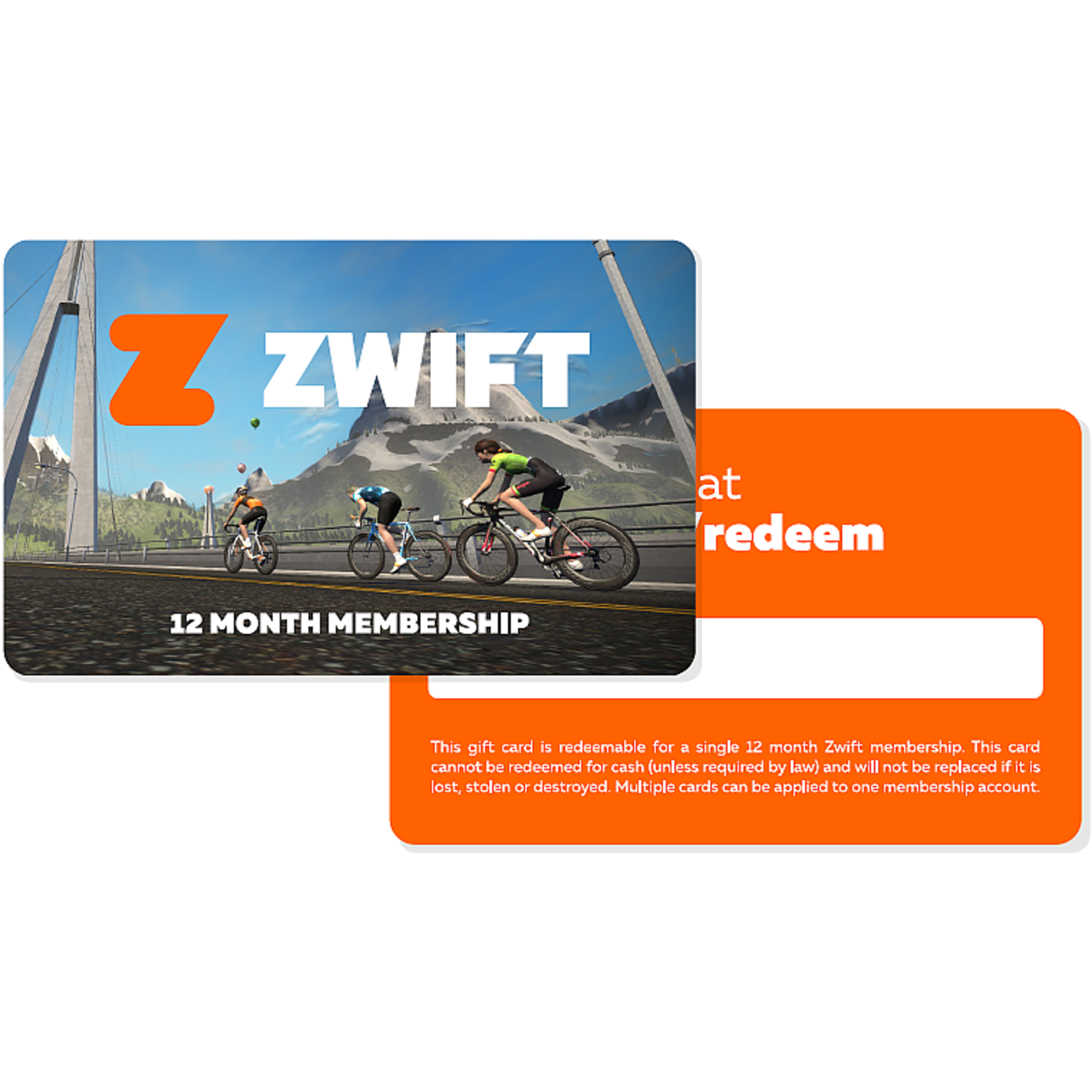 Zwift 12 Month Membership Card