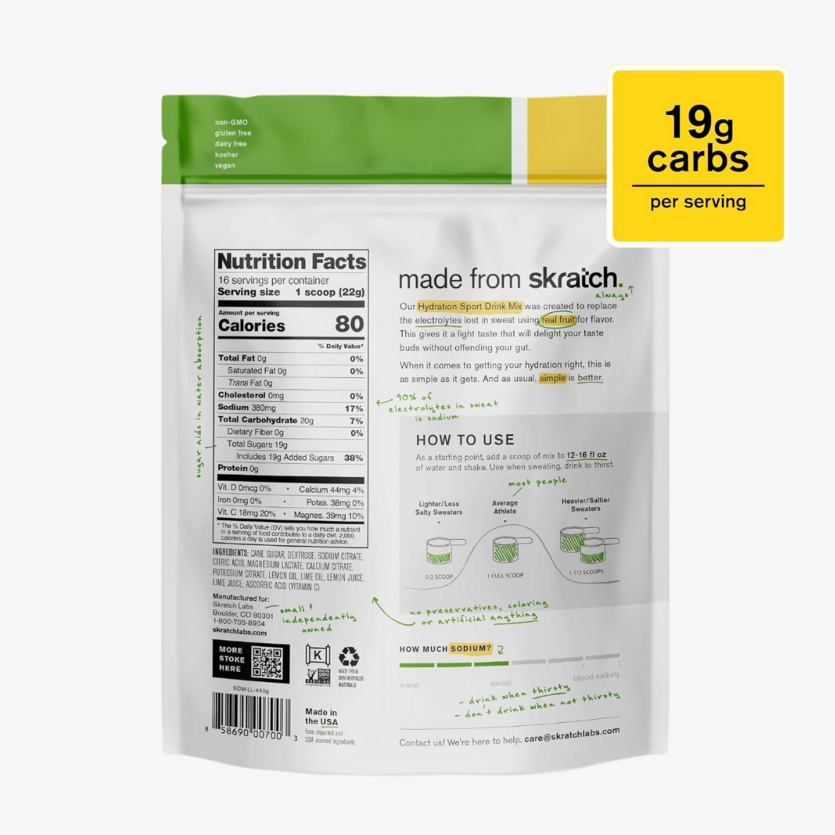 Skratch Labs Hydration Sport Mix - 440G
