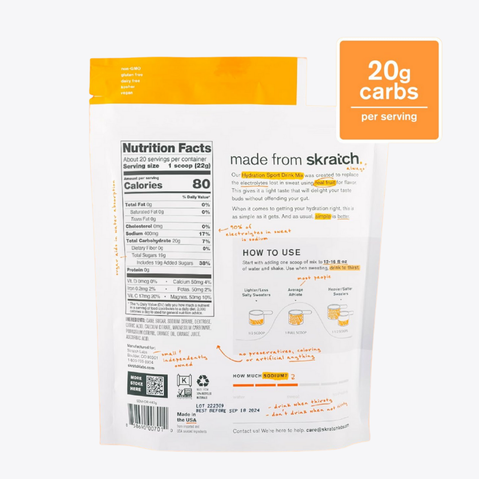 Skratch Labs Hydration Sport Mix - 440G