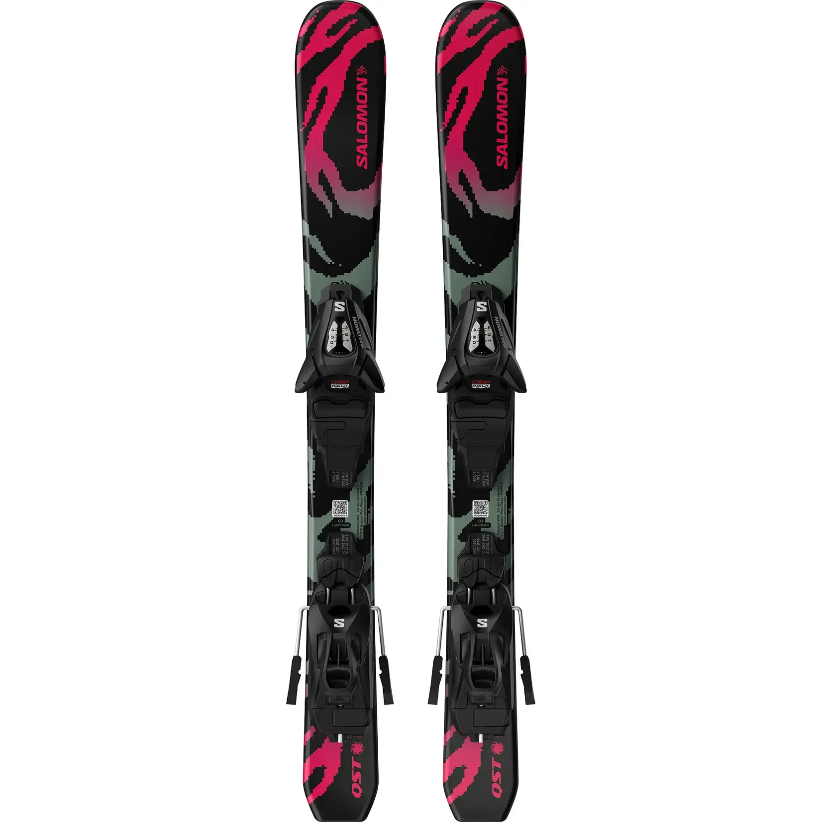 Salomon QST Black XS Jr Skis + C5 GW J75