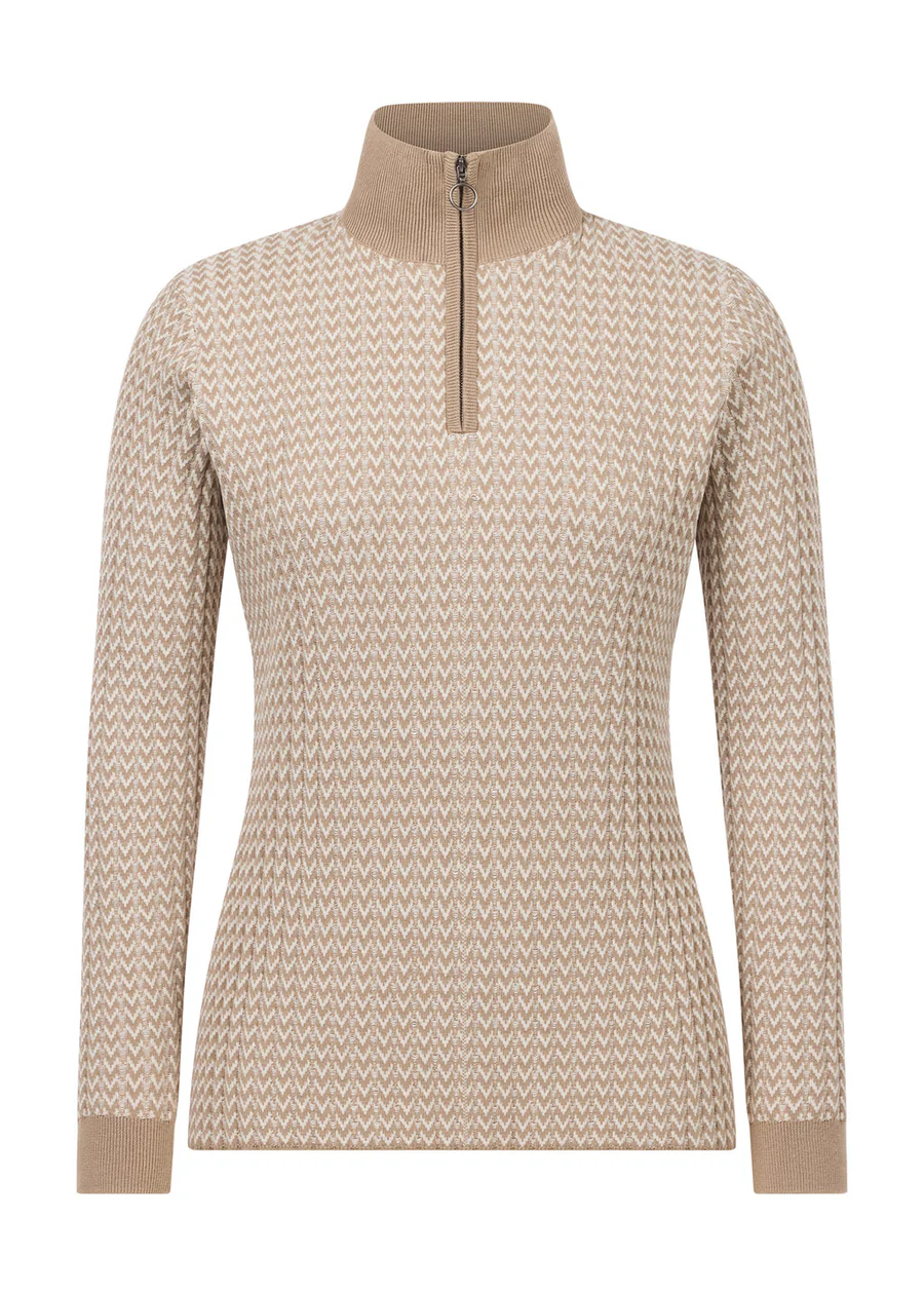 Kerrits Quarter Zip Herringbone Sweater