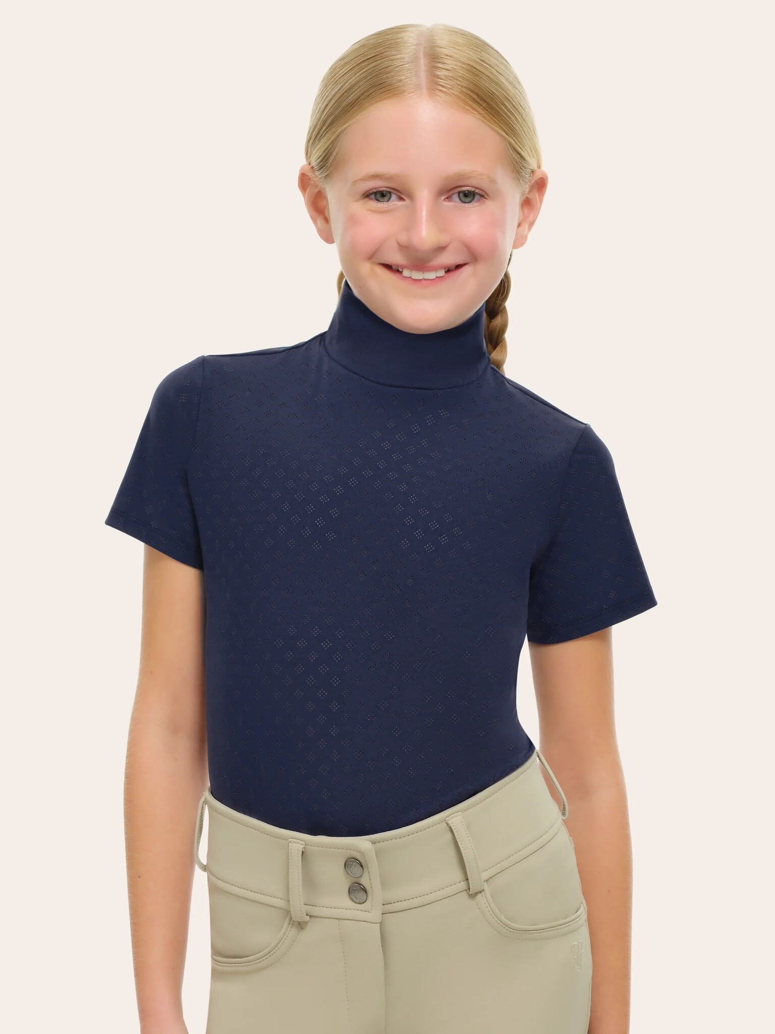 RJ Classics Jodi JR SS Mock Neck  Schooling Shirt