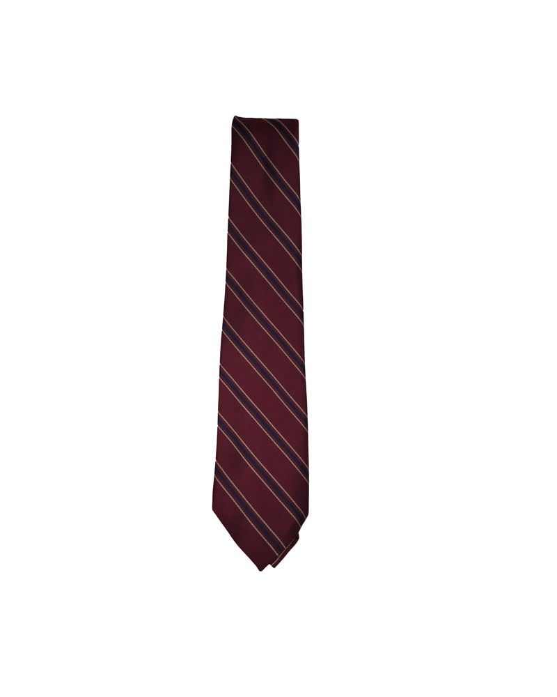 A Finishing Touch 57" OPEN TIE-STANDARD STRIPE BURGUNDY/NAVY/TAN