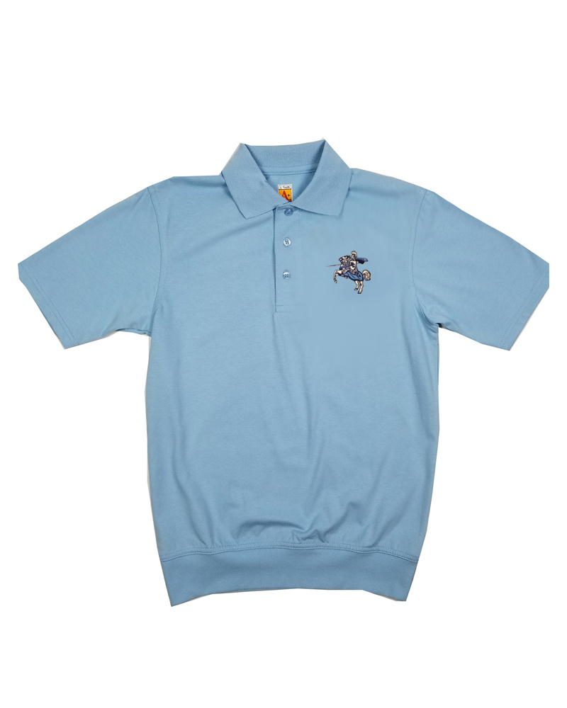 School Apparel, Inc. PARKERSBURG KNIGHT LOGO SS BANDED BOTTOM POLO