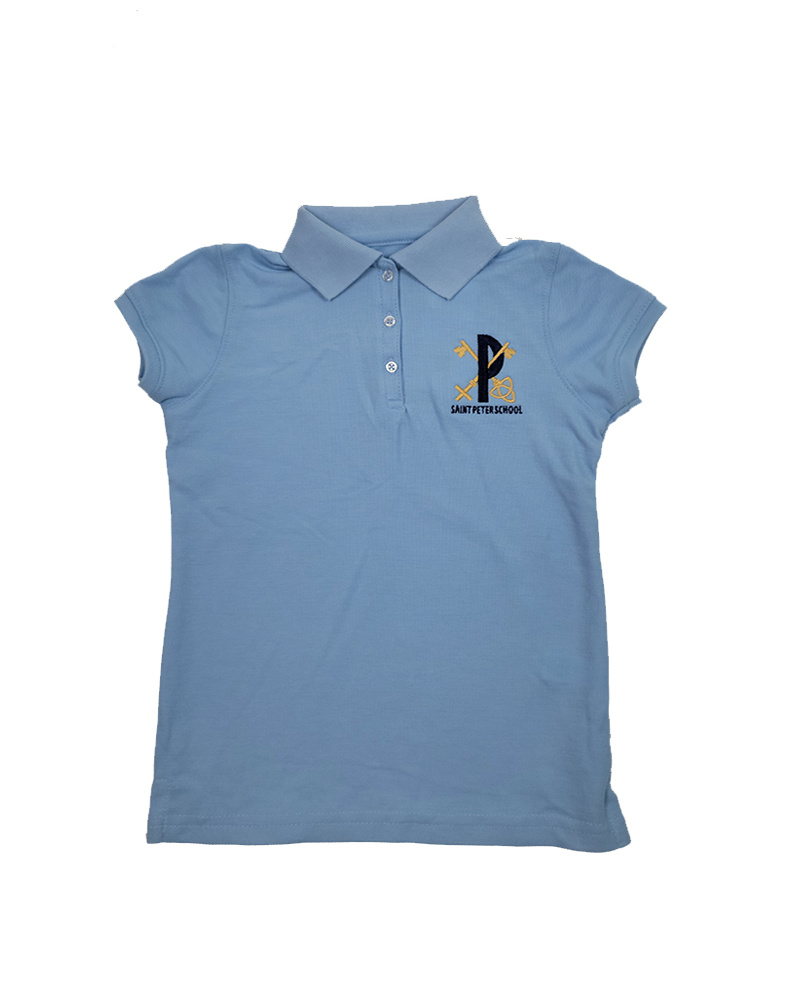 Elder Manufacturing Co. Inc. ST PETER GIRLS SS PIQUE SHIRT LT BLUE