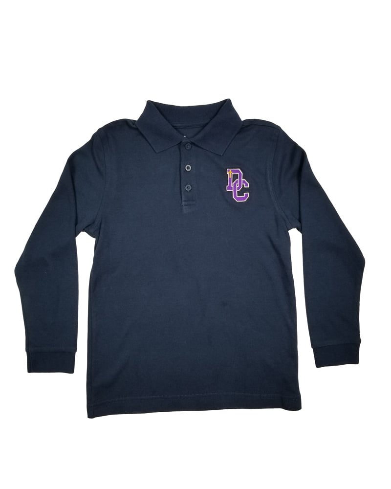 Classroom Uniforms DAYTON CHRISTIAN PIQUE LS POLO SHIRT - NAVY