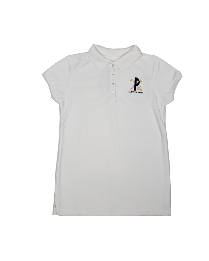 Elder Manufacturing Co. Inc. ST PETER GIRLS SS PIQUE SHIRT WHITE