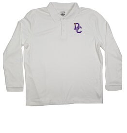 Classroom Uniforms DAYTON CHRISTIAN PIQUE LS POLO SHIRT - WHITE