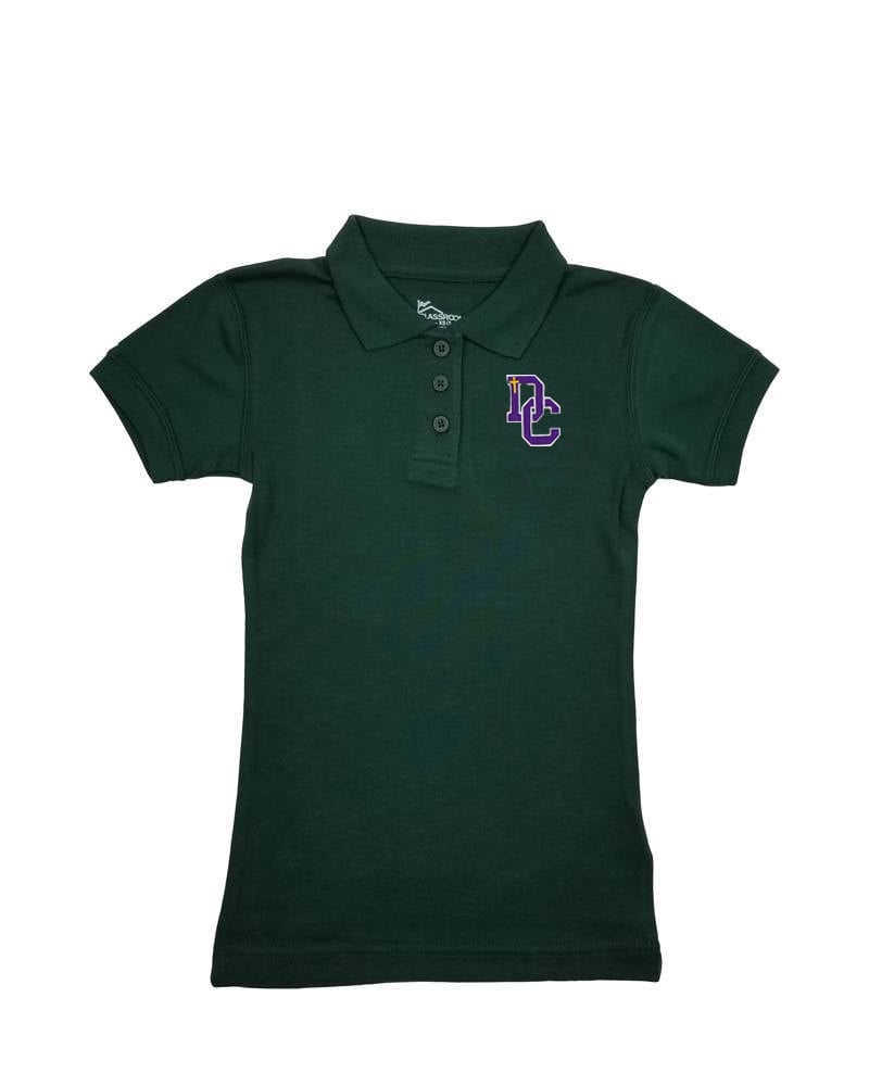 Classroom Uniforms Dayton Christian Girls Jersey SS Polo - Hunter