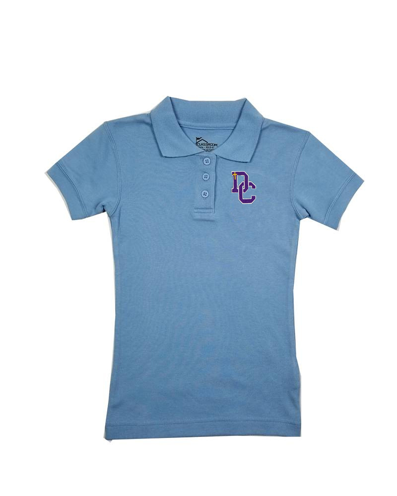 Classroom Uniforms Dayton Christian Girls Jersey SS Polo - Lt. Blue