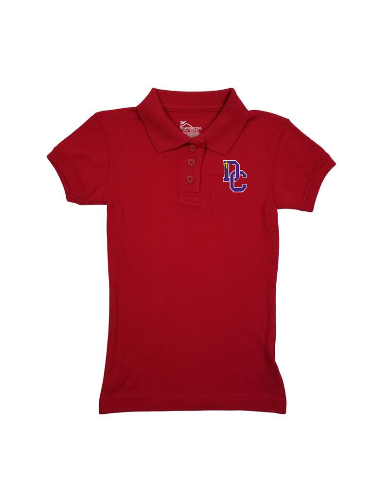 Classroom Uniforms Dayton Christian Girls Jersey SS Polo - Red