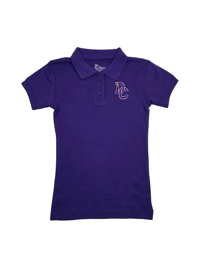Classroom Uniforms Dayton Christian Girls Jersey SS Polo - Purple