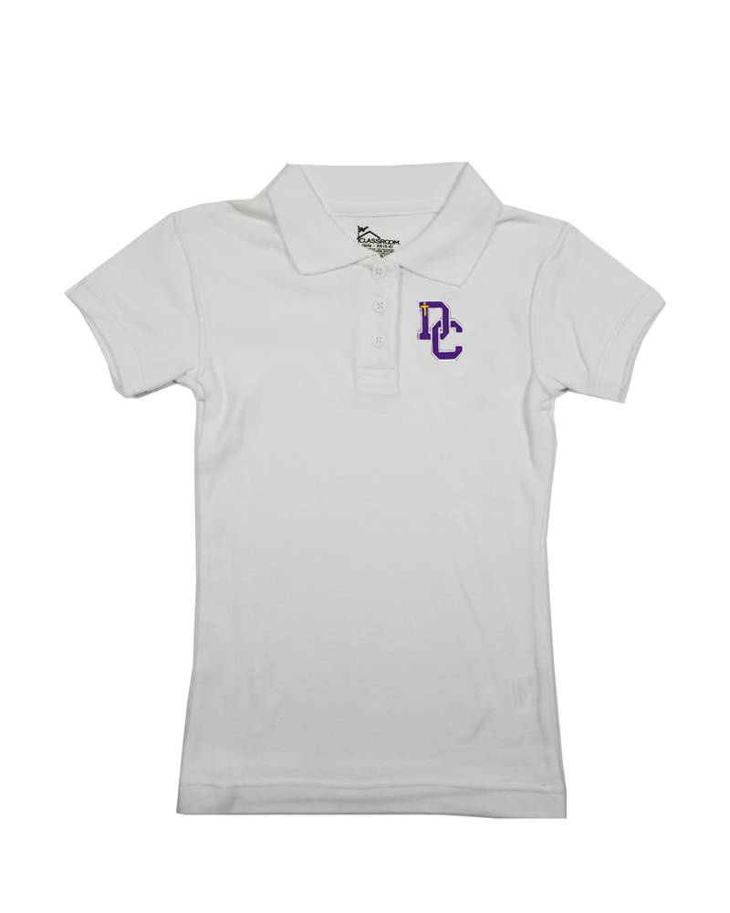 Classroom Uniforms Dayton Christian Girls Jersey SS Polo - White