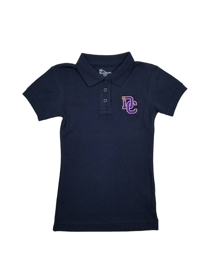 Classroom Uniforms Dayton Christian Girls Jersey SS Polo - Navy