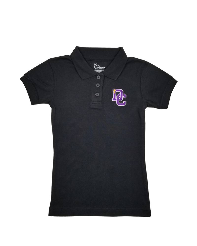 Classroom Uniforms Dayton Christian Girls Jersey SS Polo - Black