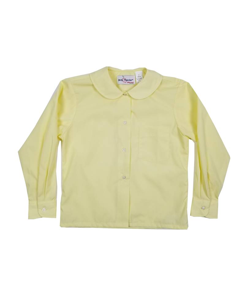 Elder Manufacturing Co. Inc. GIRLS/LADIES LS YELLOW ROUND COLLAR BLOUSE