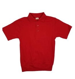School Apparel, Inc. SHORT SLEEVE BANDED BOTTOM POLO RED