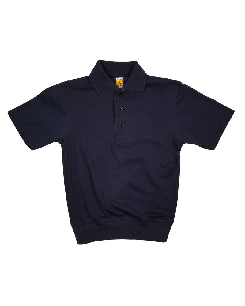 SHORT SLEEVE BANDED BOTTOM POLO NAVY