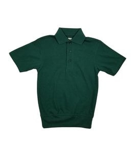 School Apparel, Inc. SHORT SLEEVE BANDED BOTTOM POLO GREEN