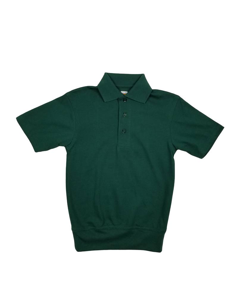 School Apparel, Inc. SHORT SLEEVE BANDED BOTTOM POLO GREEN