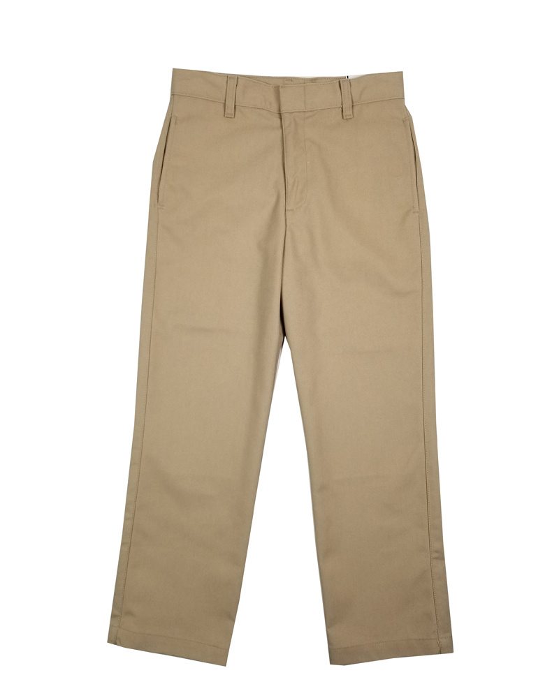 BOY/MENS FLAT FRONT PANTS KHAKI 5 - Educational Apparel BOY/MENS FLAT FRONT PANTS KHAKI 5 - Educational Apparel
