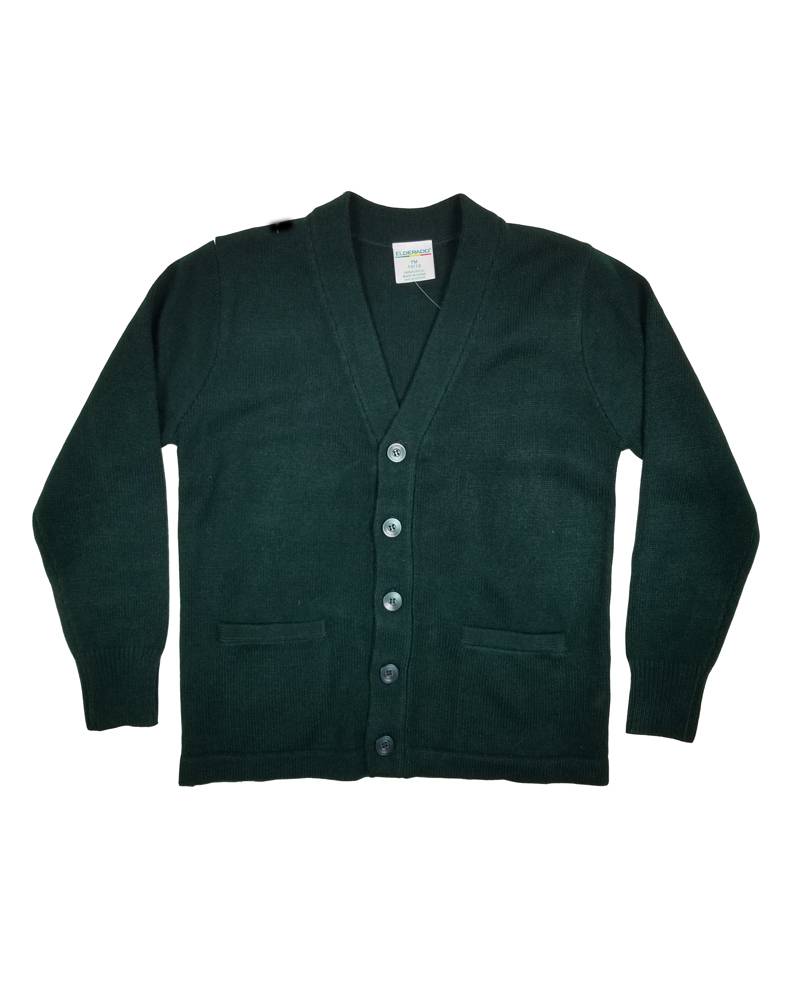 Elder Manufacturing Co. Inc. V-NECK CARDIGAN W/ POCKET GREEN