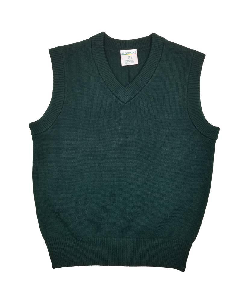 V/NECK SWEATER VEST GREEN - Educational Apparel