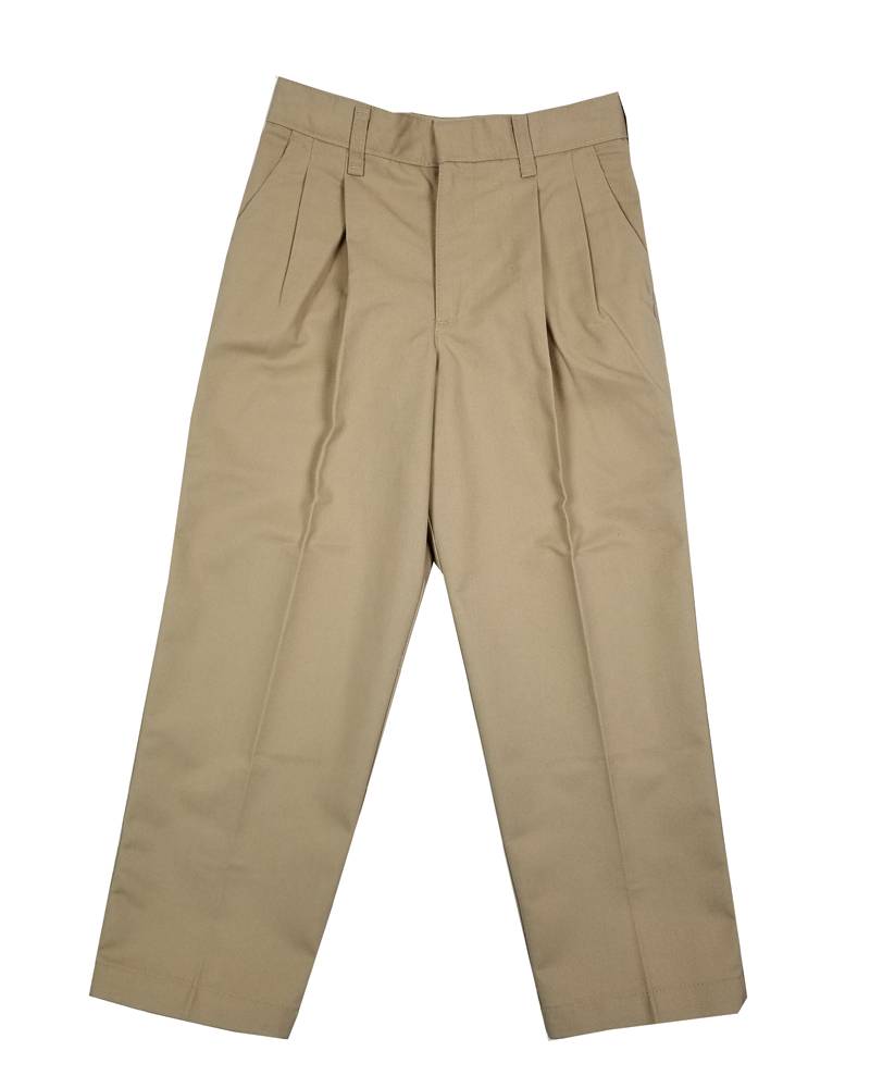 pleated khakis