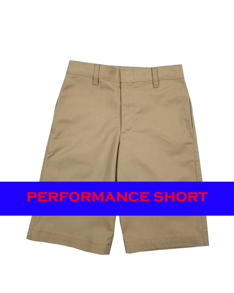 Elder Manufacturing Co. Inc. BOYS/MENS FLAT FRONT PERFORMANCE SHORTS KHAKI