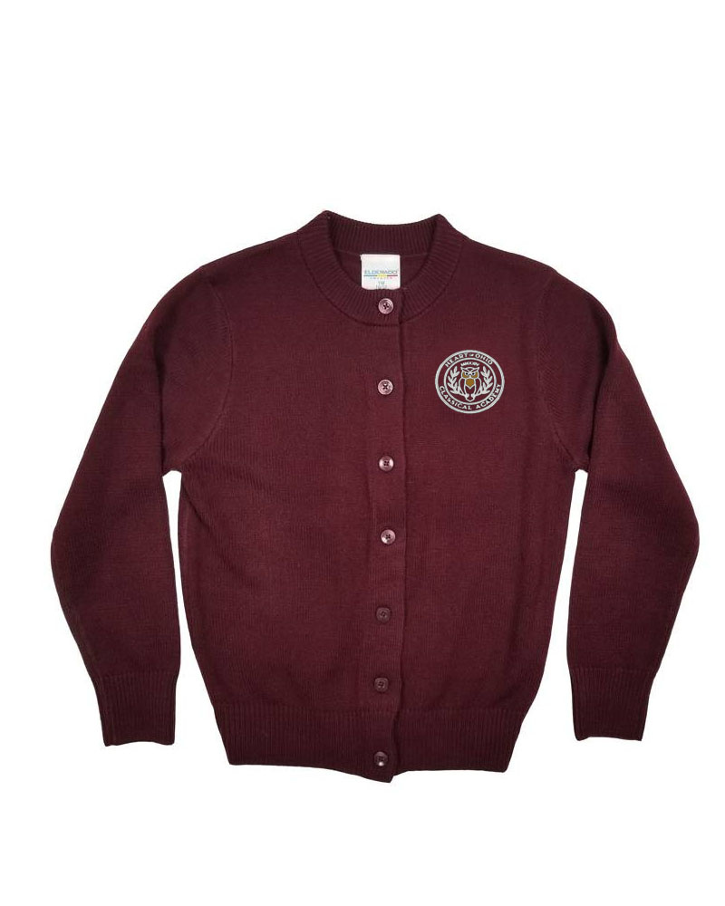 Elder Manufacturing Co. Inc. HEART OF OHIO GIRLS CARDIGAN MAROON