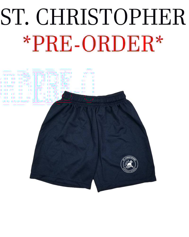 POWELL PRINT ST. CHRISTOPHER MESH GYM SHORTS GRANDVIEW