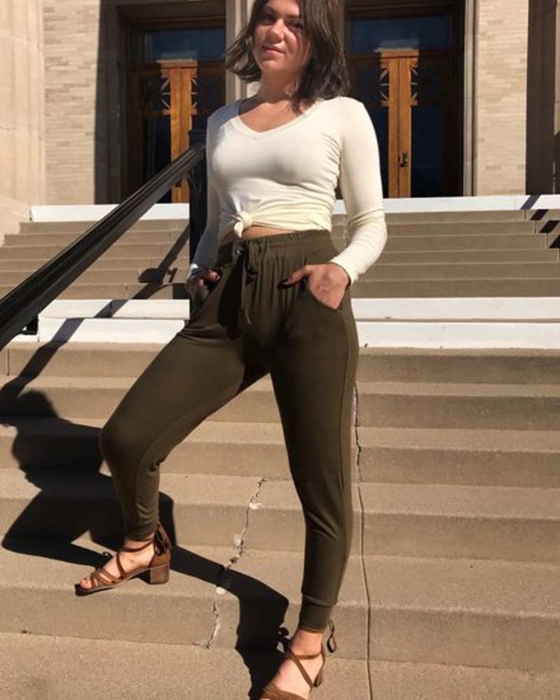 Angie Light Weight Knit Joggers w 