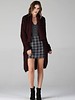 Angie Super Soft Black-Oxblood Open Cardi With Pockets (XHA43)